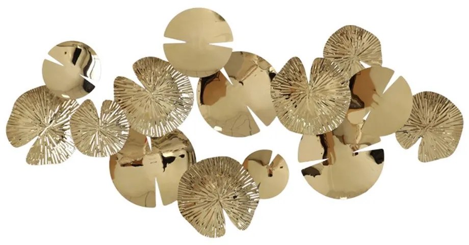 Διακοσμητικό Τοίχου Lily 345-000009 130x64,5x6cm Gold Inart Μέταλλο