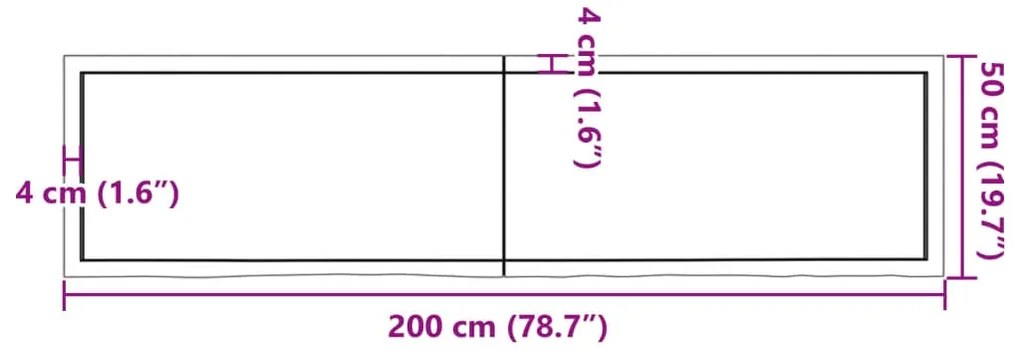 ΡΑΦΙ ΤΟΙΧΟΥ ΑΝΟΙΧΤΟ ΚΑΦΕ 200X50X4 ΕΚ. ΕΠΕΞΕΡΓ. ΜΑΣΙΦ ΞΥΛΟ ΔΡΥΟΣ 363728