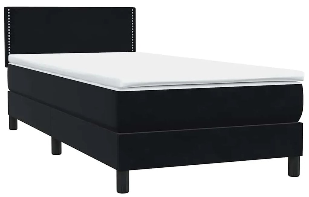 vidaXL Box Spring Κρεβάτι με στρώμα Μαύρο 80x210 εκ. Βελούδινο