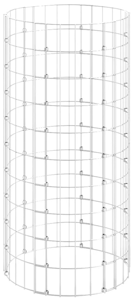 vidaXL Συρματοκιβώτιο-Γλάστρα Στύλος Κυκλική Ø50x100 εκ. Γαλβ. Χάλυβας