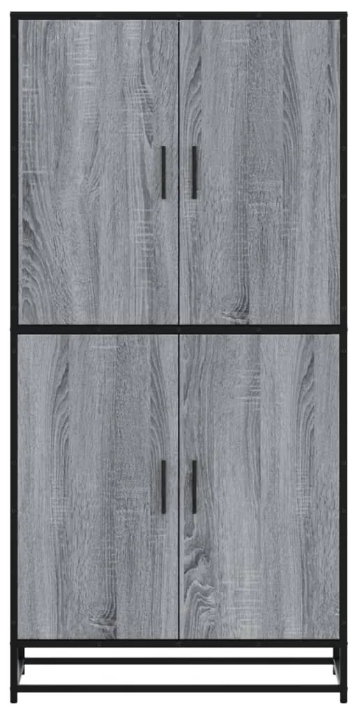 vidaXL Highboard Γκρι Sonoma 68x35x139 cm Ξύλινο μηχανουργικό ξύλο