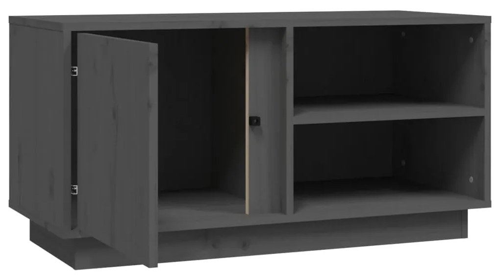 vidaXL Έπιπλο Τηλεόρασης Γκρι 80x35x40,5 εκ. από Μασίφ Ξύλο Πεύκου