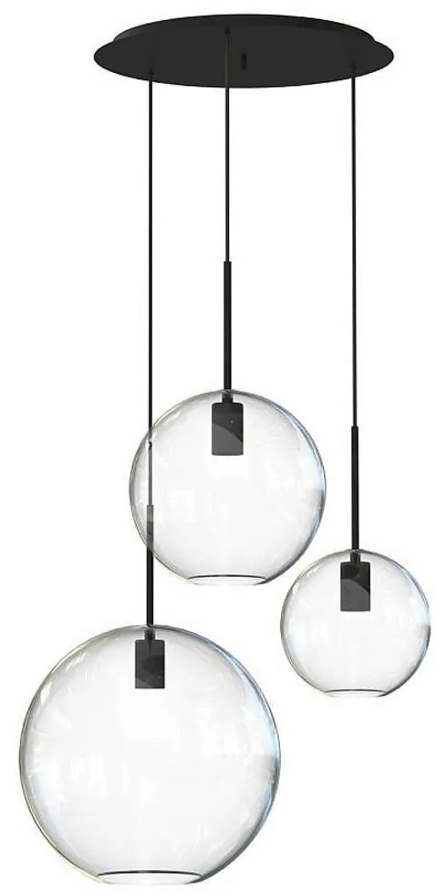 Φωτιστικό Οροφής Sphere 7788 3xE27 40W Black-Clear Nowodvorski Metal, Glass