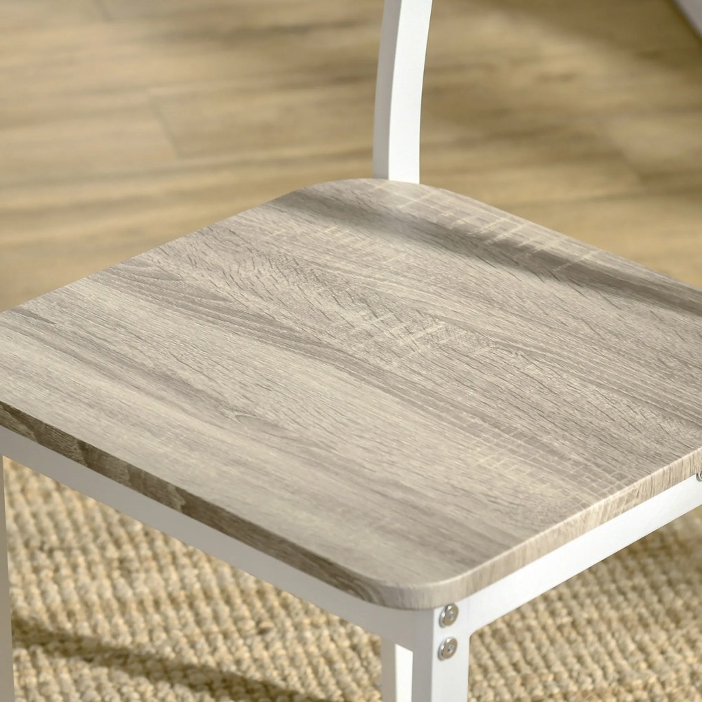 HOMCOM Σετ καθιστικού 2 τεμαχίων, Πτυσσόμενο τραπέζι τραπεζαρίας με 2 καρέκλες, Πτυσσόμενο τραπέζι, 110 cm x 70 cm x 75 cm, Λευκό + Φυσικό