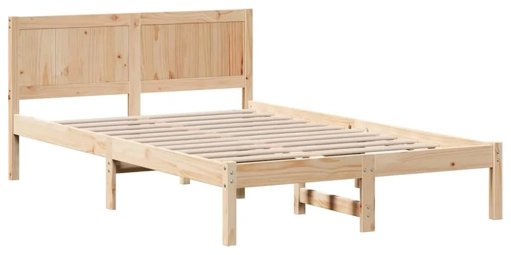 vidaXL Σκελετός Κρεβατιού Καφέ 140 x 190 cm Μασίφ ξύλο πεύκου