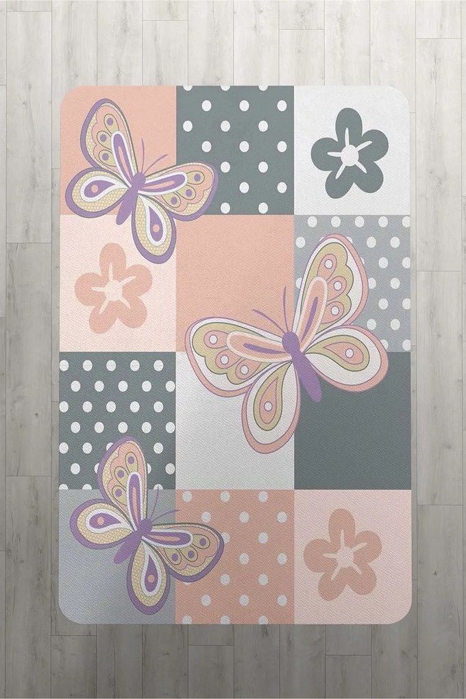 Χαλί Παιδικό Butterfly 286 Grey-Pink DimCol 135X200cm