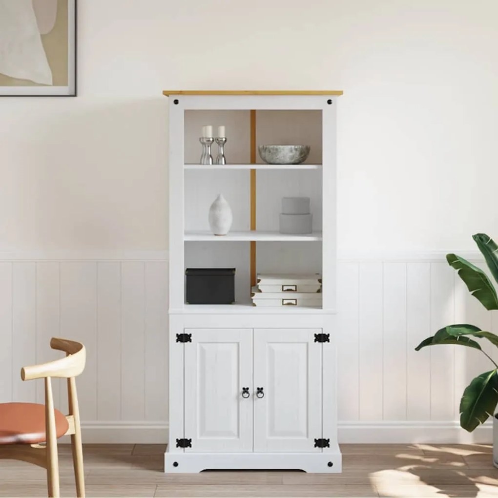 vidaXL Έπιπλο Τηλ. Μεξικ. Στιλ Corona Λευκό 80x40x170 εκ. Ξύλο Πεύκου