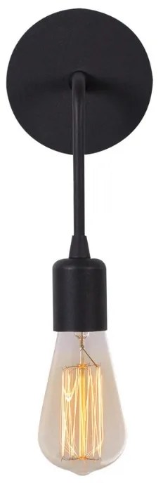 Απλίκα τοίχου Aden Megapap E27 μεταλλική χρώμα μαύρο 6x12x27εκ. - GP052-0173,1