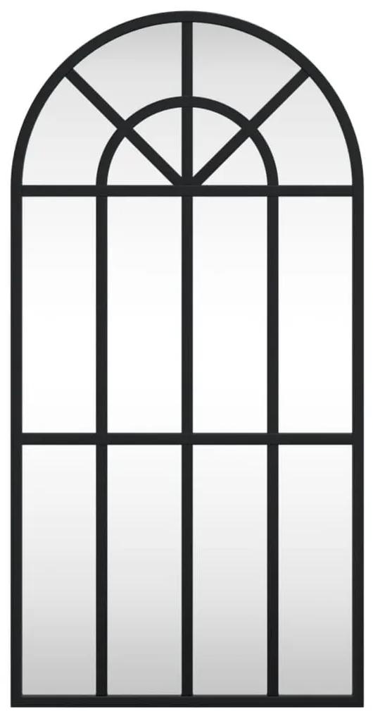 Καθρέφτης Τοίχου Αψίδα Μαύρος 30x60 εκ. από Σίδερο - Μαύρο