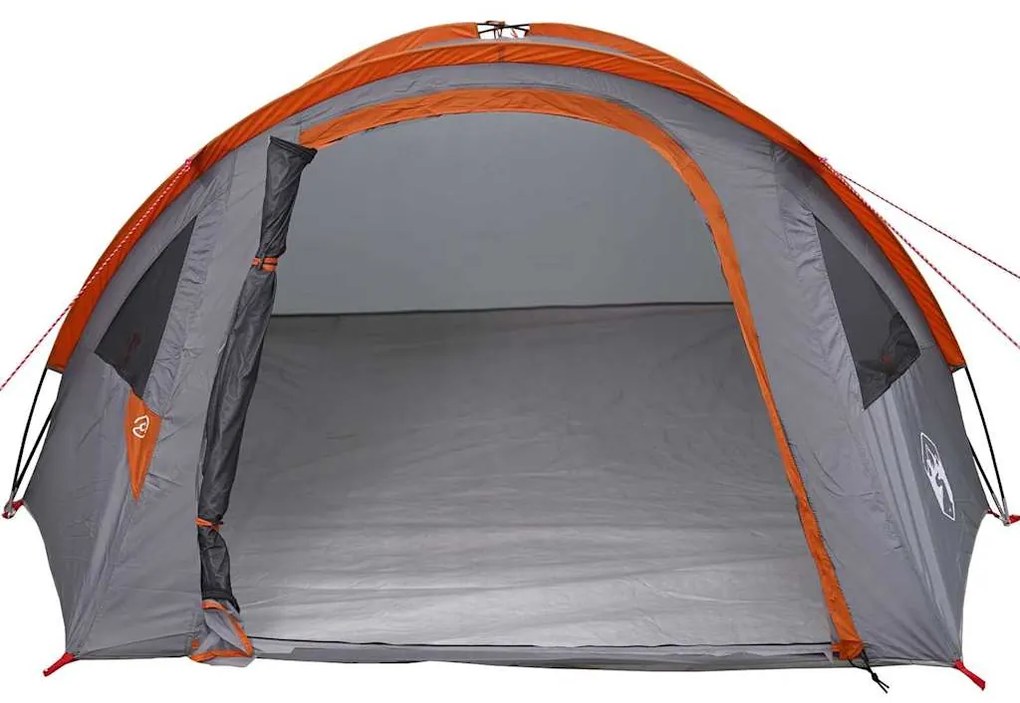 vidaXL Σκηνή Camping με στέγη Γκρι και πορτοκαλί 308 x 268 x 130 εκ.