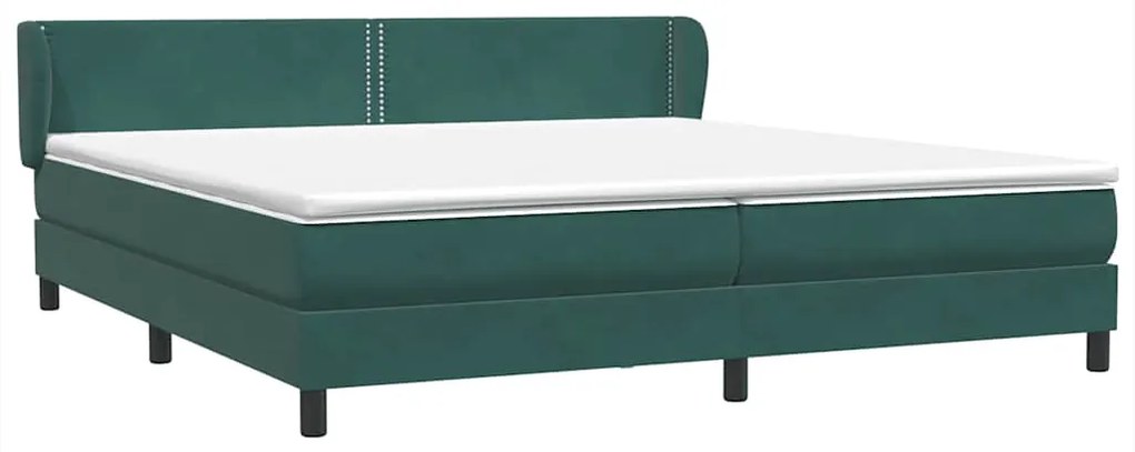 BOX SPRING ΚΡΕΒΑΤΙ ΜΕ ΣΤΡΩΜΑΤΑ ΣΚΟΥΡΟ ΠΡΑΣΙΝΟ ΒΕΛΟΥΔΙΝΟ 3317454