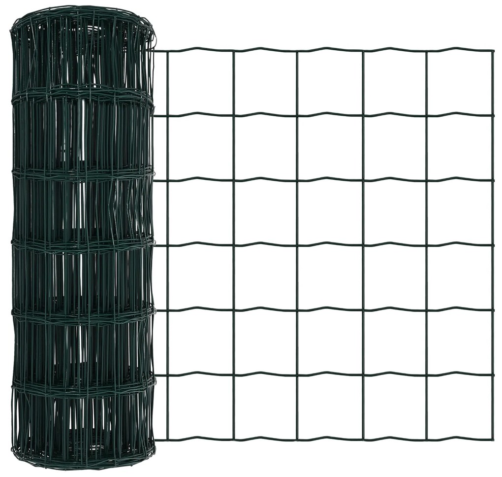 vidaXL Euro Fence με 7 Στυλώματα 0.8x10 μ Γαλβανισμένος Χάλυβας Πράσινος