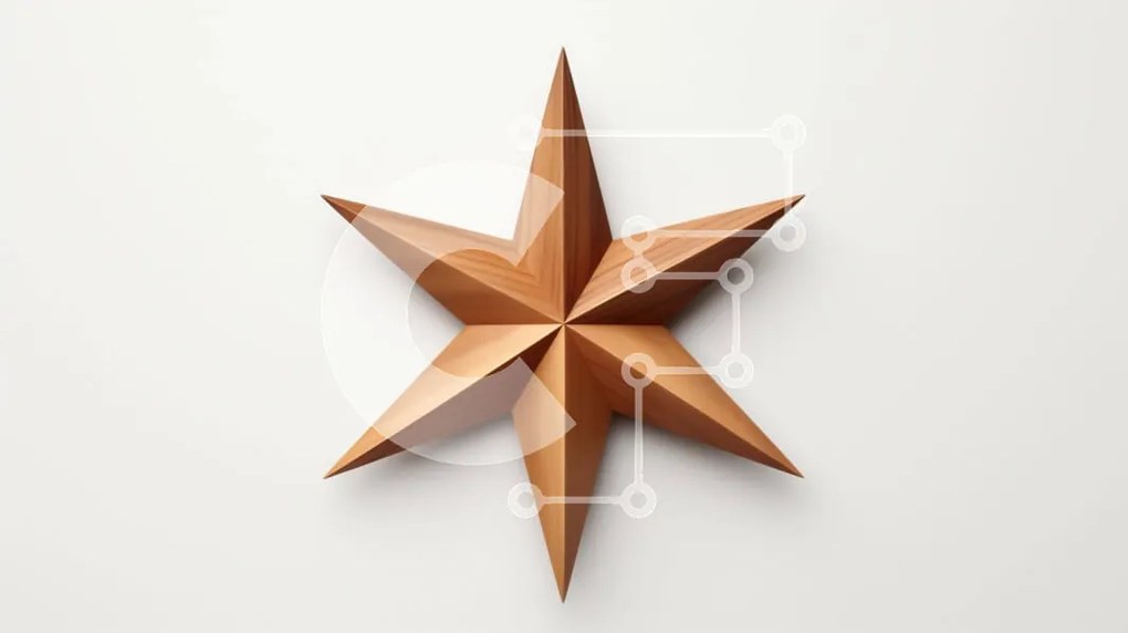 Intra Συλλεκτικό Ξύλινο Παζλ Plywood  4mm - Ξύλινη διακόσμηση αστεριών σε άσπρο φόντο Σε Ξύλινο Κουτί - Διαστάσεις Puzzle: 10x10 cm – 25 κομμάτια