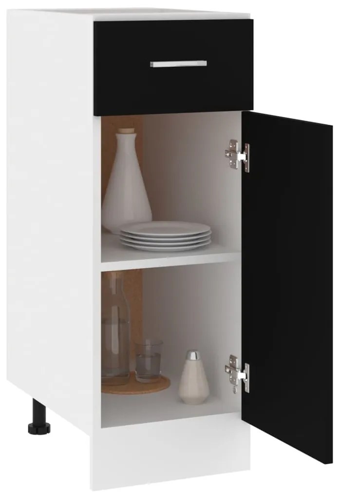 vidaXL Ντουλάπι με Συρτάρια &quot;Lyon&quot; Μαύρο 30x46x81,5 εκ. από Τεχνητό Ξύλο