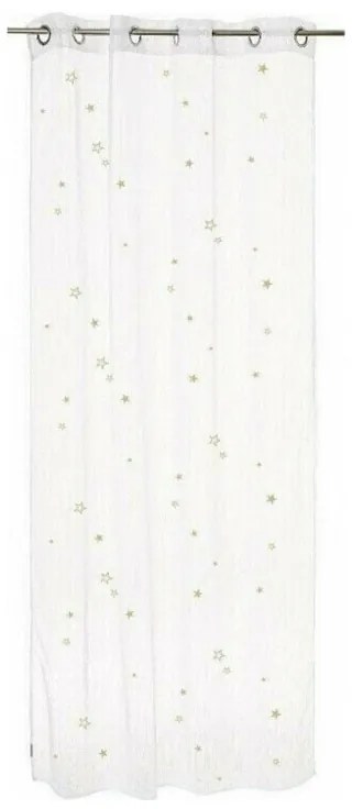 Παιδική Κουρτίνα με Τρουκς 140 x 250 cm White Gold Stars Atmosphera 127188-White