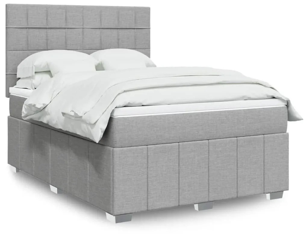 ΚΡΕΒΑΤΙ BOXSPRING ΜΕ ΣΤΡΩΜΑ ΑΝΟΙΧΤΟ ΓΚΡΙ 140X200 ΕΚ. ΥΦΑΣΜΑΤΙΝΟ 3291691