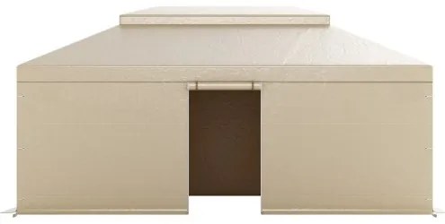 VEVOR Winter Gazebo Cover Fits 3.66 x 6.10m Hardtop Gazebos, All-Weather Double-Tiered Gazebo Cover with Sidewalls &amp; Mesh Windows, High-Density PE Enclosed Storage Shelter Covers, Gazebos not Included
