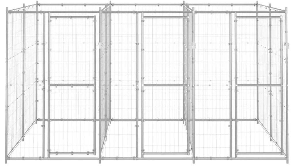 vidaXL Κλουβί Σκύλου Εξωτερικού Χώρου 7,26 μ² από Γαλβανισμένο Χάλυβα