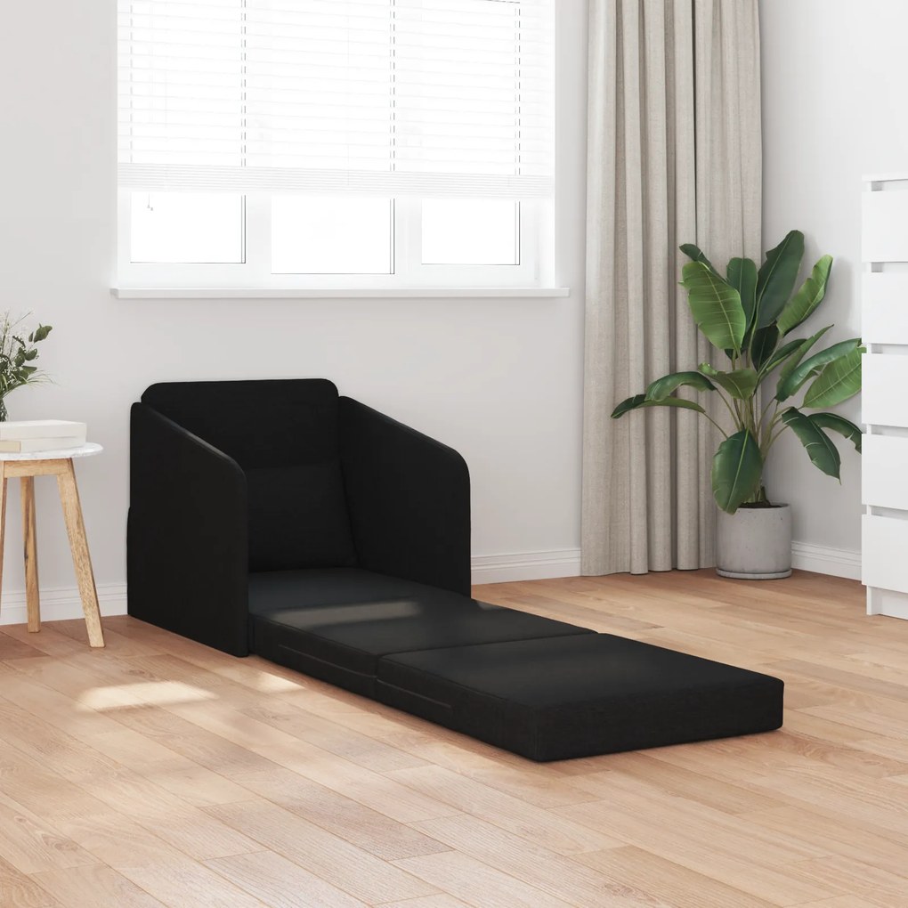 vidaXL Καναπές Κρεβάτι 2-σε-1 Μαύρος 65x80x83 εκ. Ύφασμα
