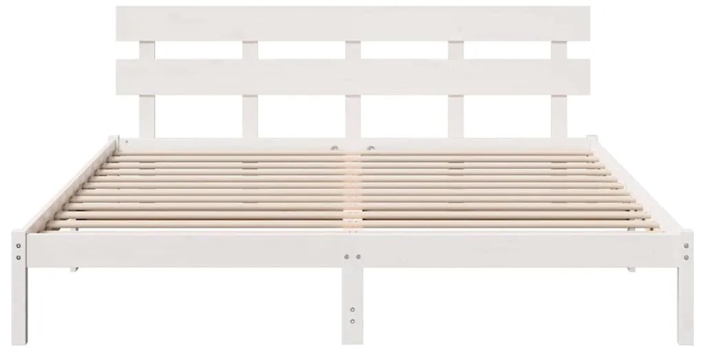 vidaXL Σκελετός Κρεβατιού Λευκό 180 x 200 cm Μασίφ ξύλο πεύκου