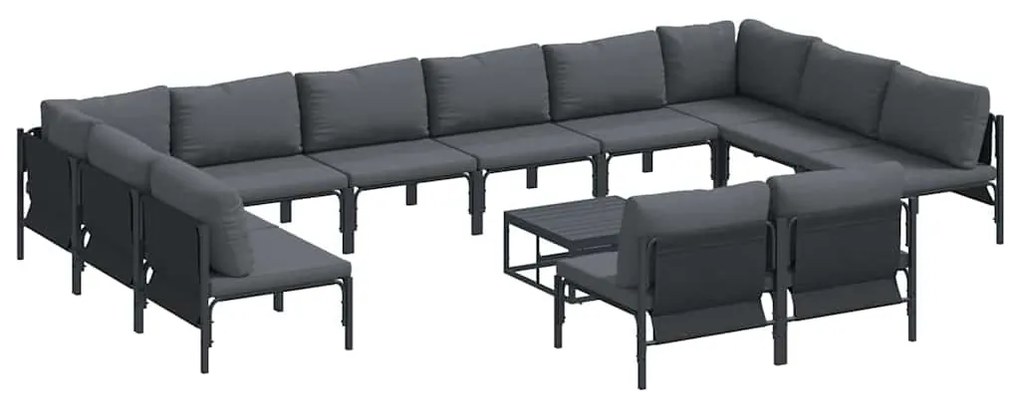 vidaXL Σετ Καναπέ Κήπου 13 pcs Ανθρακί Ατσάλι