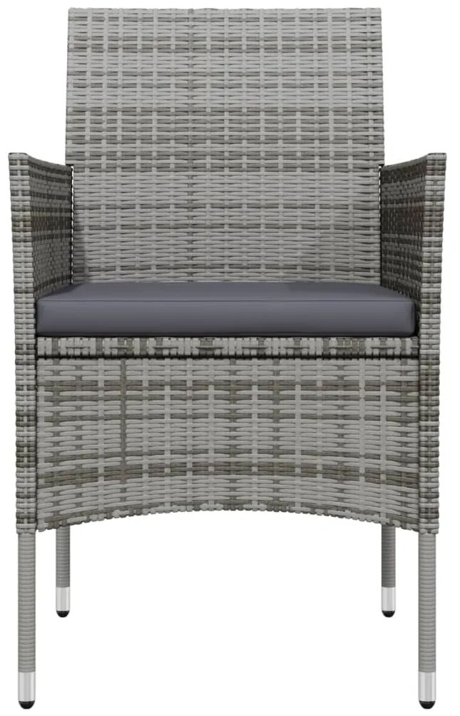 vidaXL Σετ Τραπεζαρίας Κήπου 7 τεμ. Γκρι / Μαύρο με Μαξιλάρια