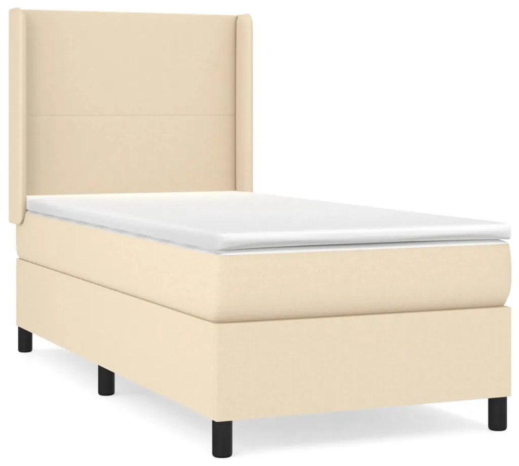 ΚΡΕΒΑΤΙ BOXSPRING ΜΕ ΣΤΡΩΜΑ ΚΡΕΜ 100 X 200 ΕΚ. ΥΦΑΣΜΑΤΙΝΟ 3131254