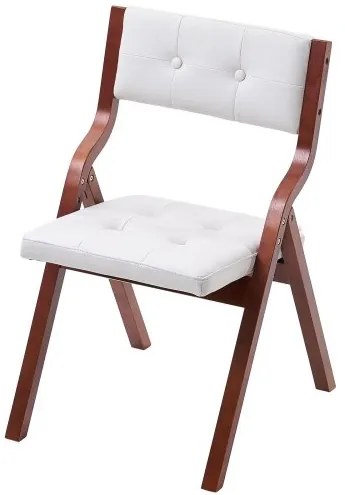 VEVOR Wooden Folding Chairs with Padded Cushion and Wooden Frame White Set of 2