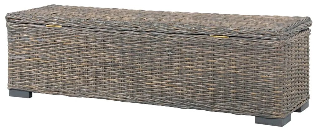 vidaXL Μπαούλο Αποθήκευσης Γκρι 120 εκ. Ρατάν Kubu/Μασίφ Ξύλο Μάνγκο