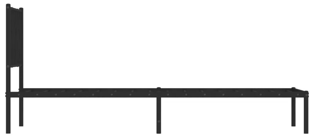 vidaXL Πλαίσιο Κρεβατιού με Κεφαλάρι Μαύρο 80 x 200 εκ. Μεταλλικό