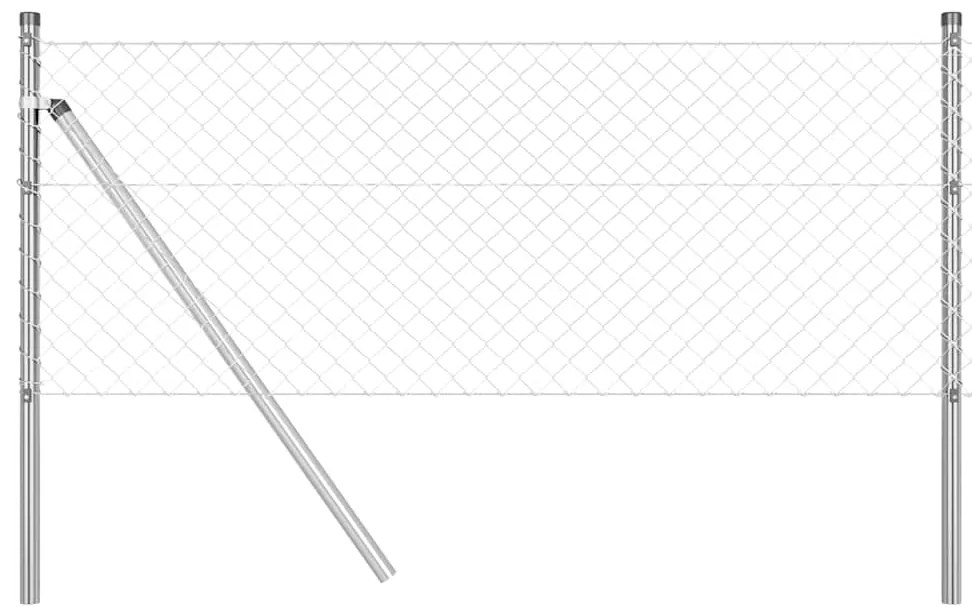 vidaXL Στύλος Περιφράξεων Ασημί 10 x 0,4 μ (40 x 40 χιλιοστά πλέγμα)