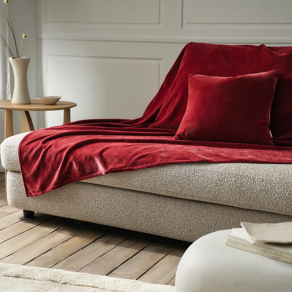 Ριχτάρι Τριθέσιου Luna Red Velvet 180x310 - Gofis Home 427/02