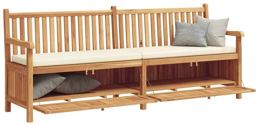 vidaXL Πάγκος Αποθήκευσης Κήπου Καφέ 228 x 60 x 90 εκ Μασίφ ξύλο teak