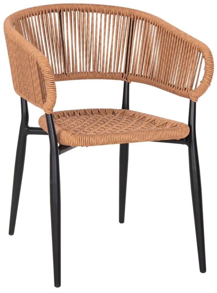 Καρέκλα - Πολυθρόνα EULO C5783.13 Μαύρη Αλουμινίου με Μπέζ Συνθετικό RAttan 55,5x63,5x78Y εκ. 55.5x63.5x78 εκ.