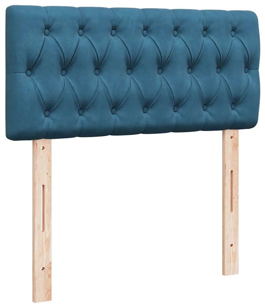 vidaXL Κρεβάτι Boxspring με Στρώμα Μπλε 100x200 εκ. Βελούδινο