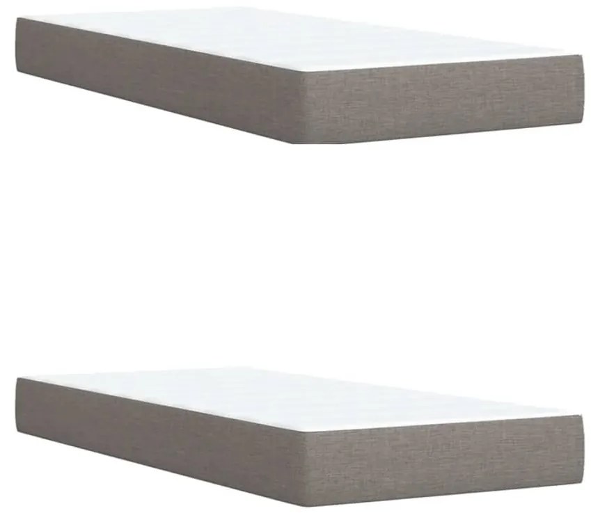 Κρεβάτι Boxspring με Στρώμα Taupe 200x200 εκ. Υφασμάτινο - Μπεζ-Γκρι