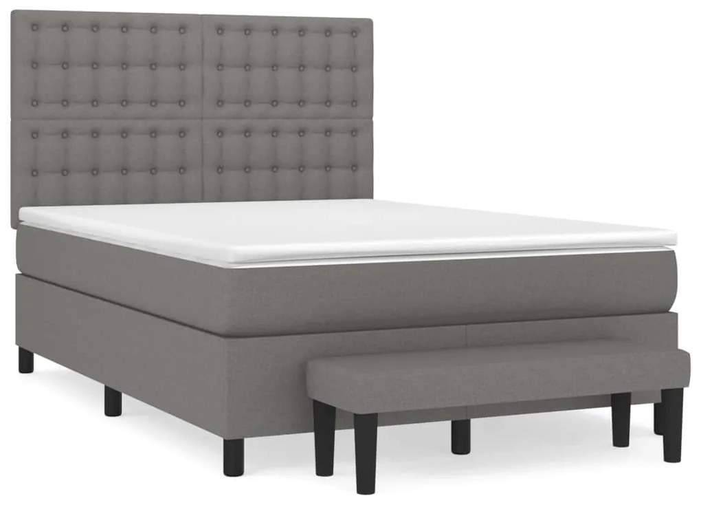 ΚΡΕΒΑΤΙ BOXSPRING ΜΕ ΣΤΡΩΜΑ ΣΚΟΥΡΟ ΓΚΡΙ 140X200 ΕΚ ΥΦΑΣΜΑΤΙΝΟ 3136918