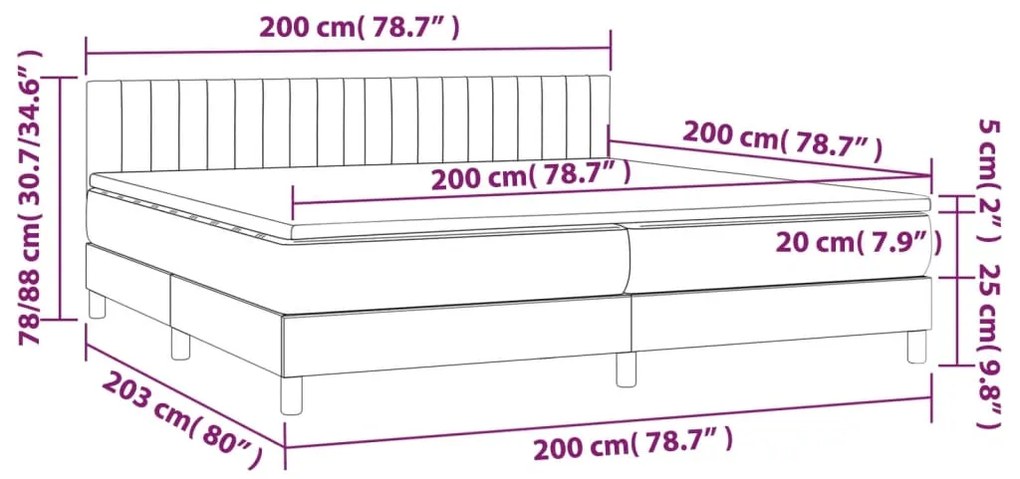 ΚΡΕΒΑΤΙ BOXSPRING ΜΕ ΣΤΡΩΜΑ &amp; LED ΜΠΛΕ 200X200 ΕΚ. ΥΦΑΣΜΑΤΙΝΟ 3133347