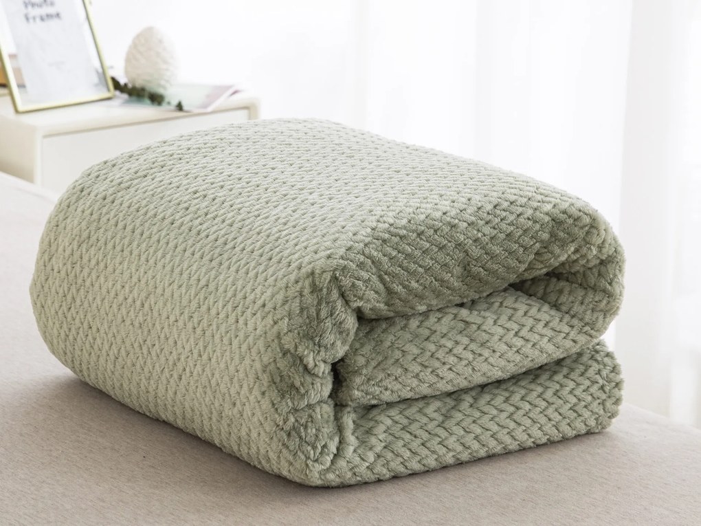 ΥΠΕΡΔΙΠΛΗ ΚΟΥΒΕΡΤΑ 220x240cm LIOLIOS - FLEECE GREEN