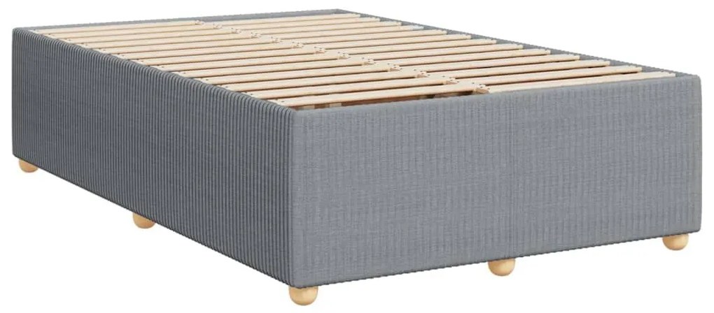 Κρεβάτι Boxspring με Στρώμα Ανοιχτό Γκρι 120x200 εκ. Υφασμάτινο - Γκρι