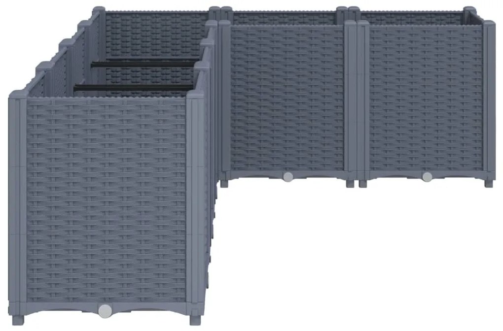 vidaXL Ζαρντινιέρα Κήπου Μπλε Γκρι 160x120x53 εκ. Πολυπροπυλένιο