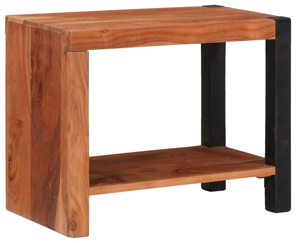 vidaXL Βιβλιοθήκη Καφέ, Μαύρο 50 x 30 x 40 εκ. Στερεό Ξύλο Ακακίας