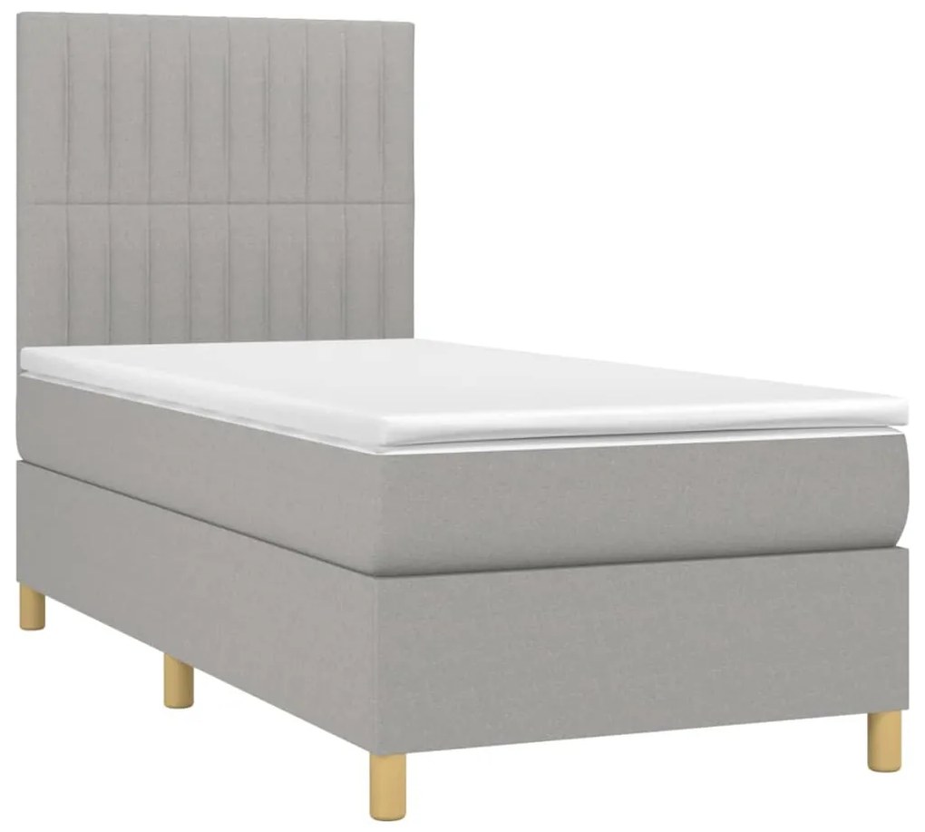 ΚΡΕΒΑΤΙ BOXSPRING ΜΕ ΣΤΡΩΜΑ ΑΝΟΙΧΤΟ ΓΚΡΙ 90X190 ΕΚ. ΥΦΑΣΜΑΤΙΝΟ 3142457