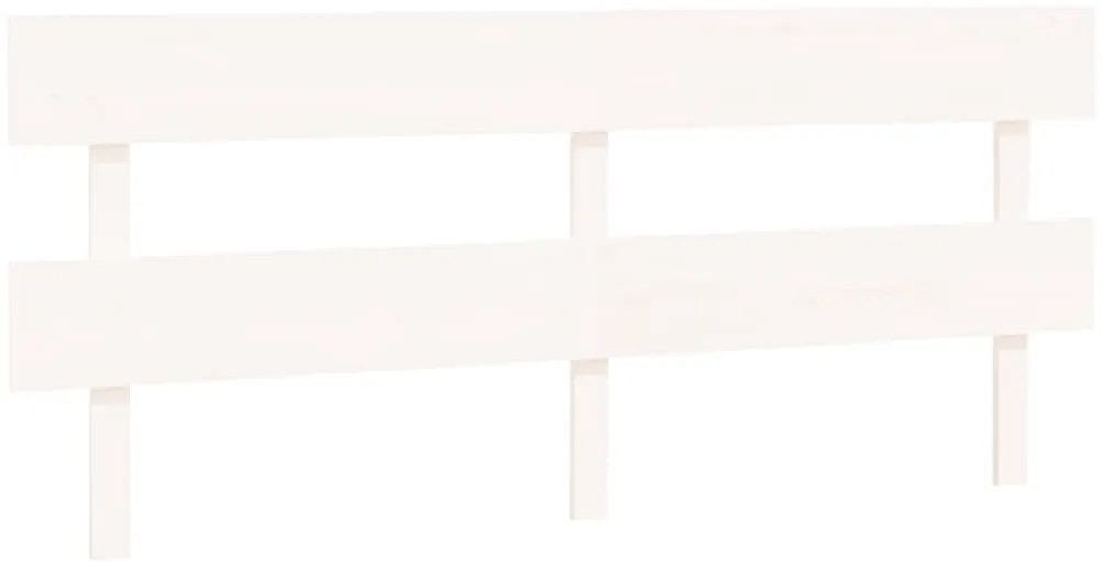 vidaXL Κεφαλάρι Κρεβατιού Λευκό 204 x 3 x 81 εκ. Μασίφ Ξύλο Πεύκου
