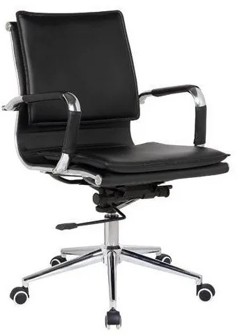 BF3601 Πολυθρόνα Γραφείου Μέταλλο Βάση Χρώμιο - PU Μαύρο