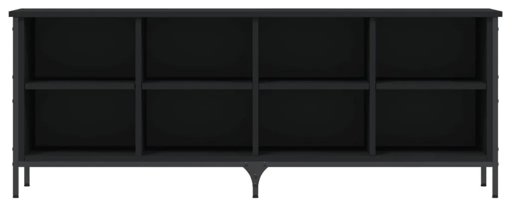 Παπουτσοθήκη Μαύρη 131 x 35 x 50 εκ. από Επεξεργασμένο Ξύλο - Μαύρο