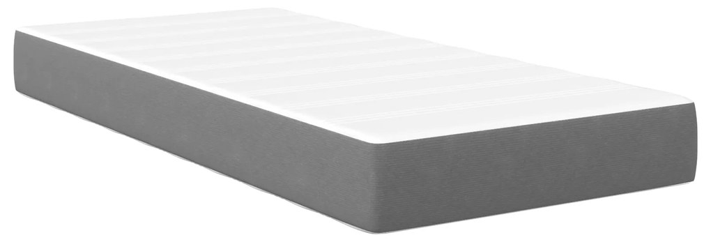vidaXL Κρεβάτι με Στρώμα Pocket Spring , Ανοιχτό Γκρι, Μεσαίο, 90x190x20 εκ, Ταπετσαρία