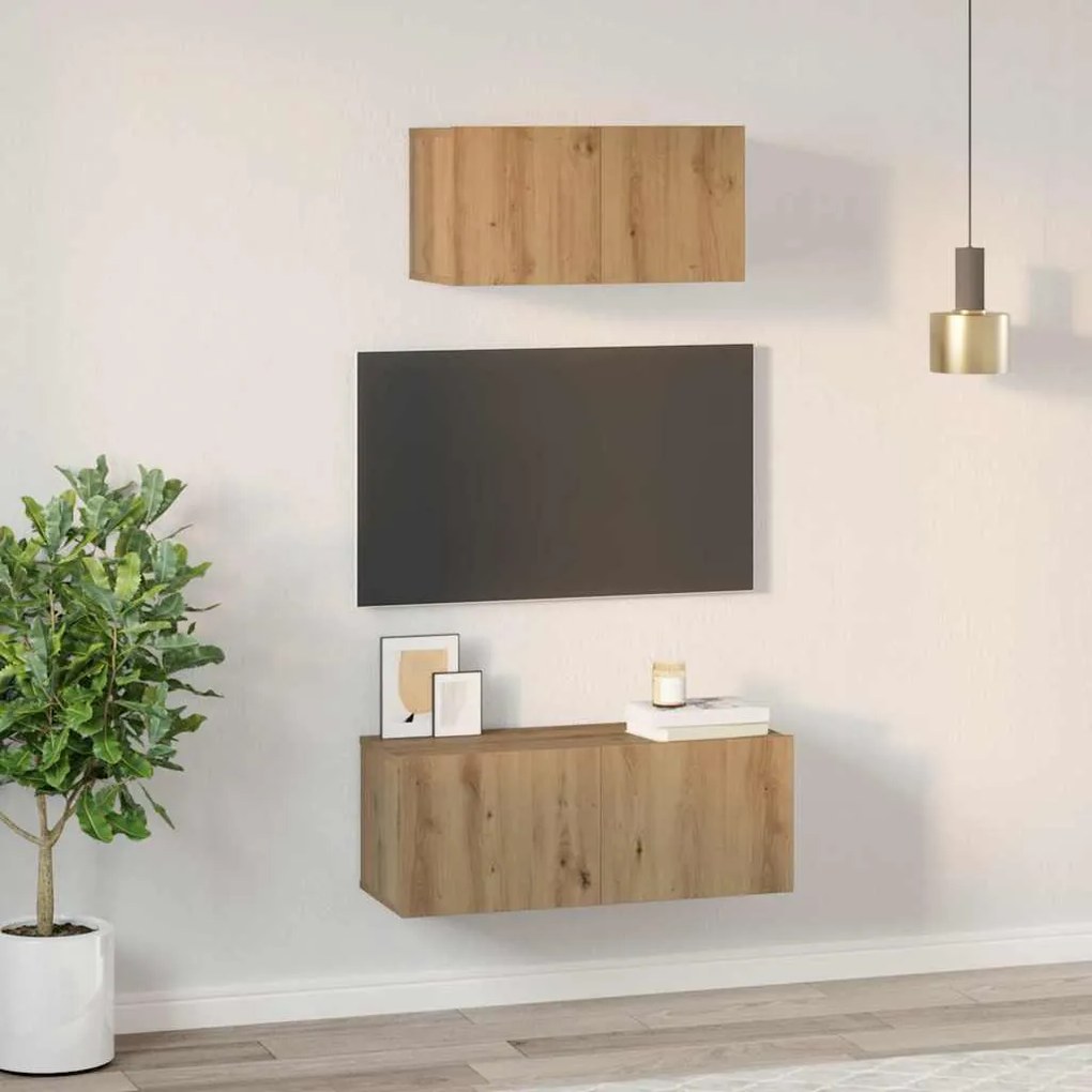 vidaXL Σετ επίπλου τηλεόρασης 2 pcs artisan δρυς 80 x 30 x 30 εκ