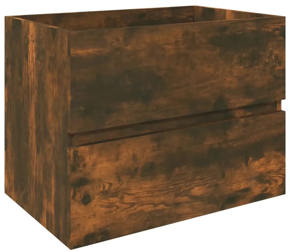 vidaXL Ντουλάπι Νιπτήρα Καπνιστή Δρυς 60x38,5x45 εκ. από Επεξεργ. Ξύλο