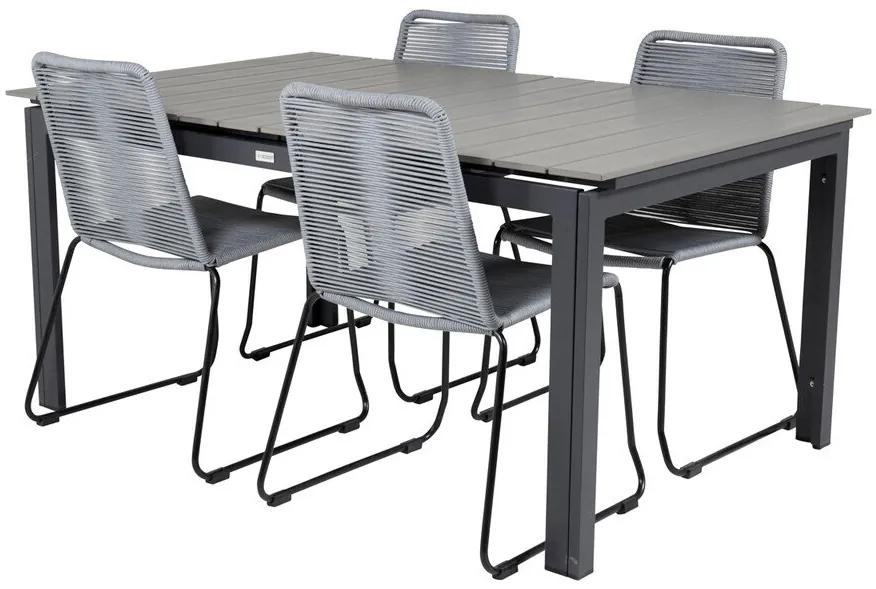 Σετ Τραπέζι και καρέκλες Dallas 3506, Polyξύλο, Μέταλλο, Σχοινί | Epipla1.gr